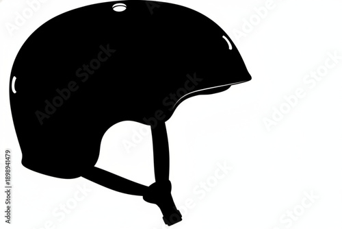 Helmet graphic: A safety helmet is depicted in vector format, its solid form offering a stark contrast against a crisp surface.