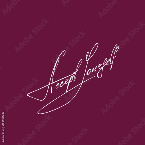 Accept yourself handwritten