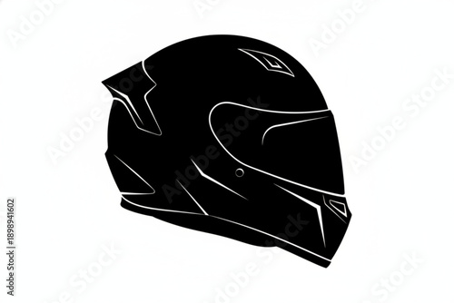 Safety Shell: A sleek, black motorcycle helmet is displayed against a clean backdrop, emphasizing its protective form and the essence of rider safety. 