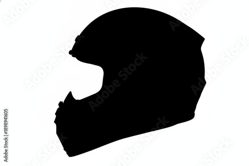 Safety Silhouette: A minimalist silhouette of a motorcycle helmet, representing protection and safety for riders.
