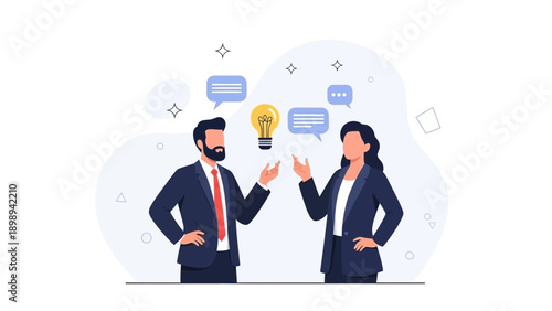 Business Meeting: Teamwork, Brainstorming, and Idea Generation