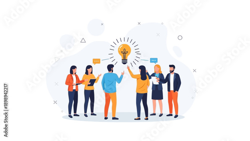Teamwork brainstorming innovative idea lightbulb collaboration concept