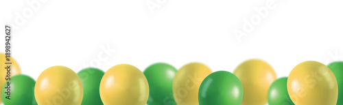 Green and yellow 3D balloons border - St. Patricks Day festive illustration