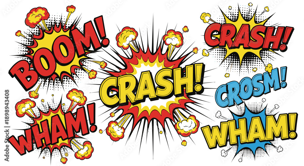 Fototapeta premium comic explosion words