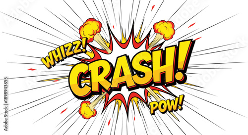 Comic book explosion with crash text