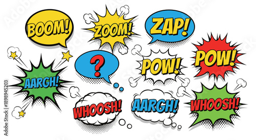 comic book speech bubbles with expressions