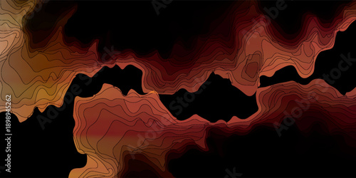 Black red modern abstract fractal art. Dark dramatic background illustration with a chaotic pattern. Creative graphic template, free style. For projects, designs, layouts, skins, banners, book covers