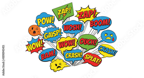 Comic book explosion speech bubbles