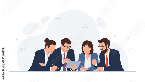 Business Team Collaboration Meeting Digital Tablet Discussion