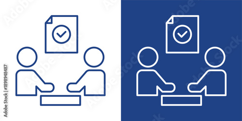 Agreement Blue And White Icon Style Collection