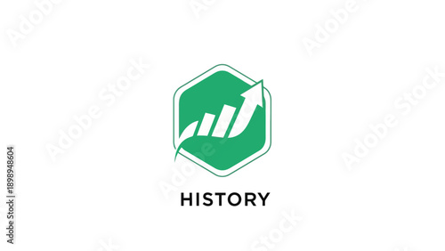 Dynamic Emblem Logo for History Evoking Timeline and Evolution Concepts. transparent.