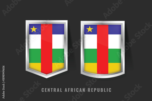 Vector Illustration of CENTRAL AFRICAN REPUBLIC Label Logo. CENTRAL AFRICAN REPUBLIC Badge Sign CENTRAL AFRICAN REPUBLIC With Flag, Central African Product Label Banners Template.