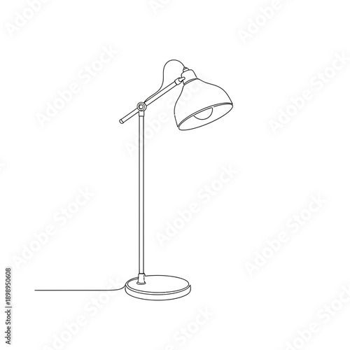 Minimalist desk lamp line art