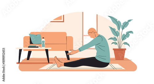 Maintaining wellness and flexibility through home exercise, a perfect routine for peaceful moments during Ramadan Kareem 2026