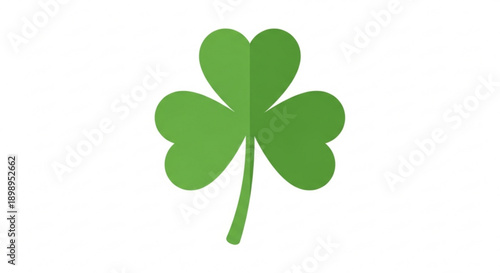 Four leaf clover symbol green good luck charm flat design illustration
