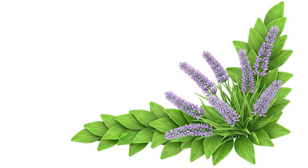 Lavender Flowers and Green Leaves Corner Arrangement
