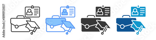Internship Icon Set Multiple Style Collection