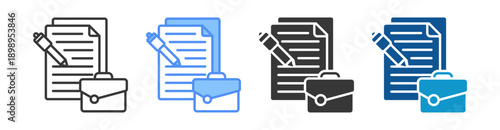 Writing Icon Set Multiple Style Collection