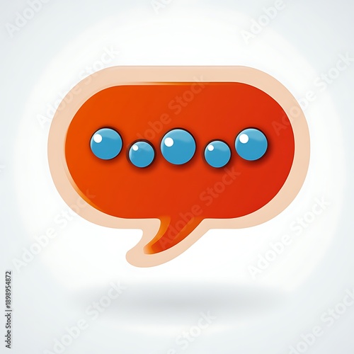 Orange speech bubble with blue message dots