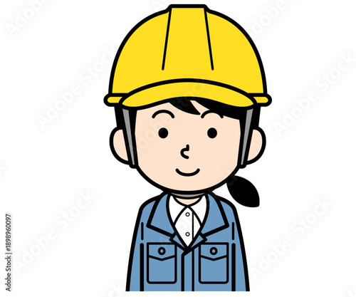 ヘルメットをかぶった現場監督の女性