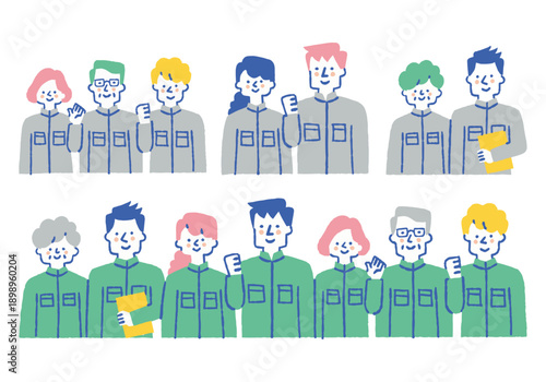 Workers of diverse ages on the job site_Color