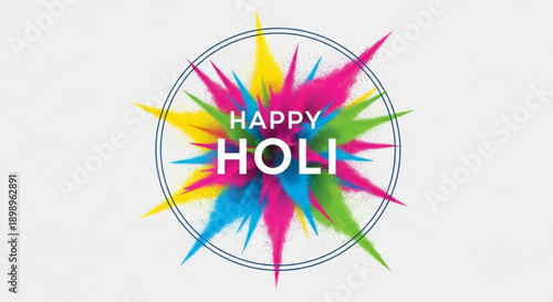 Happy holi festival colorful paint splash design