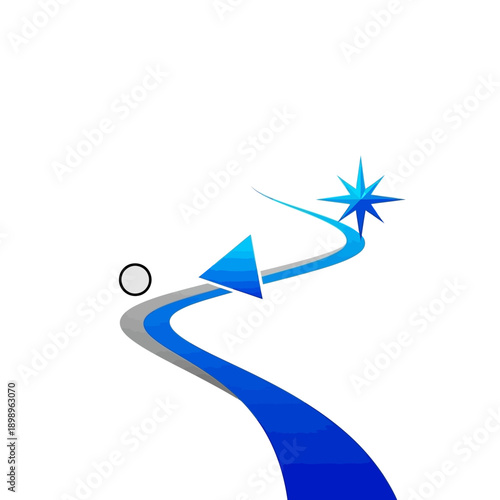 Wallpaper Mural Blue Arrow Path Leading to a Bright Star. Torontodigital.ca