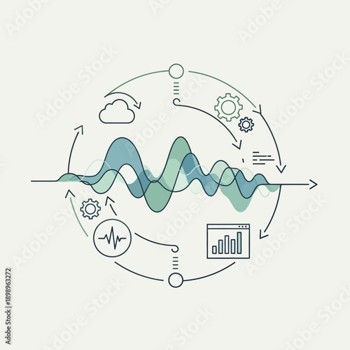 Wallpaper Mural Data analysis and visualization circular process diagram. Torontodigital.ca
