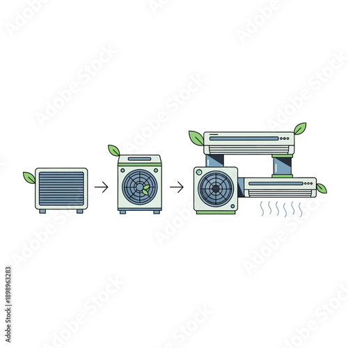 Wallpaper Mural Eco-friendly air conditioning unit evolution and installation. Torontodigital.ca