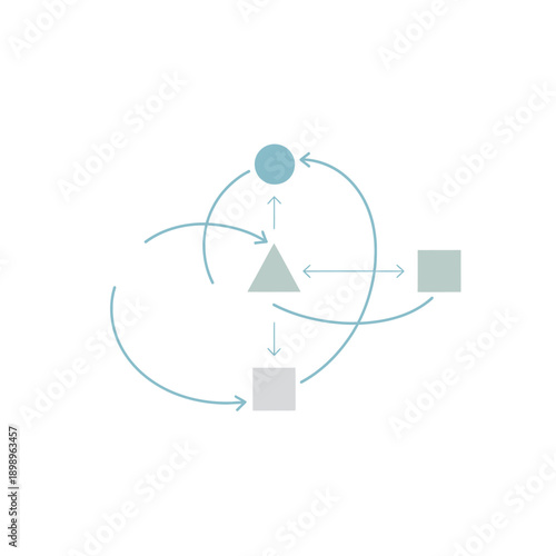 Wallpaper Mural Abstract diagram of interconnected geometric shapes and arrows. Torontodigital.ca