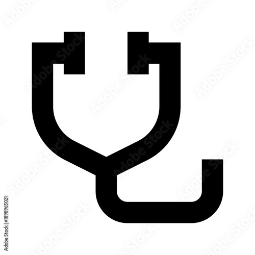 Outline stethoscope icon for medical diagnostic, doctor, and checkup.