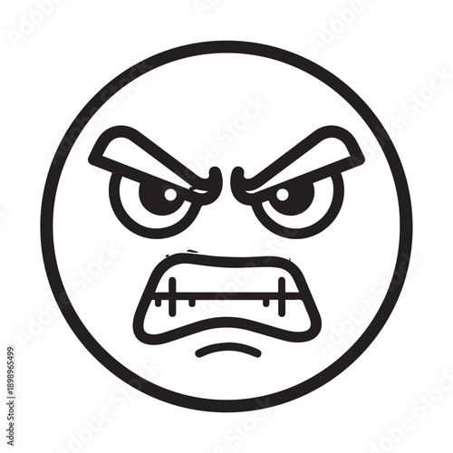 Angry cartoon emoji face showing intense frustration with clenched teeth and furrowed brows.