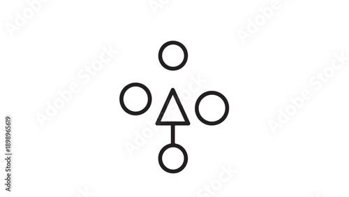 Minimal Interconnected Circular Node Diagram with Central Hub and Peripheral Nodes.