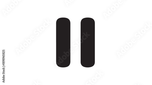 Pause Icon Featuring Two Vertical Black Rectangles for Media Control.