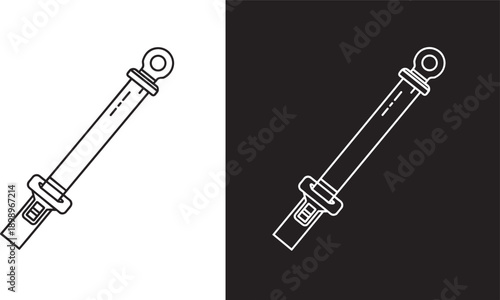 Vector, black, and, white, outline, and, silhouette, icon, set, of, a, car, seat, belt, buckle, for, automotive, safety, vehicle, security, and, industrial, equipment, design