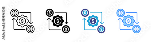 Cash Flow  icon set multiple style collection