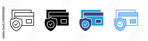 Secure Payment icon set multiple style collection