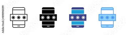 One Time Password icon set multiple style collection