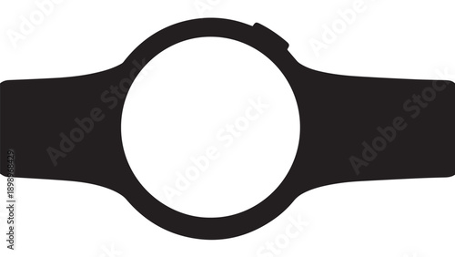 Minimalist black wristwatch with a plain white circular dial and simple strap on display.