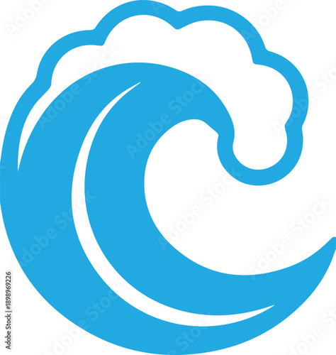 modern blue wave vector icon