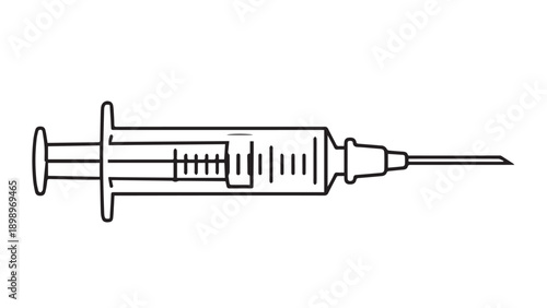 Medical syringe and needle prepared for injection in a clinical setting.