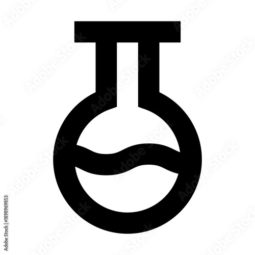 Outline test tube icon for science research and laboratory testing.