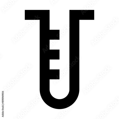 Outline test tube icon for science research and laboratory testing.