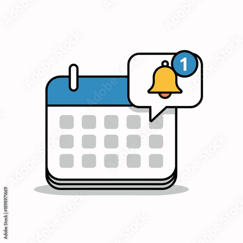 Calendar with notification bell icon