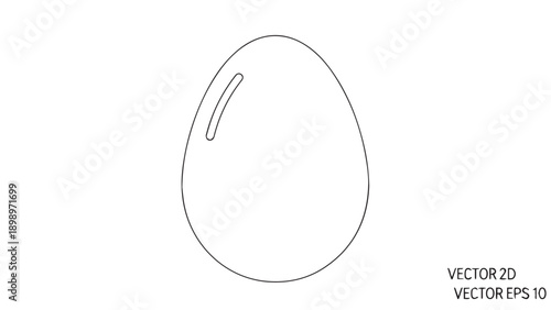 Minimal line drawing of a single egg on a white background with clean contours.