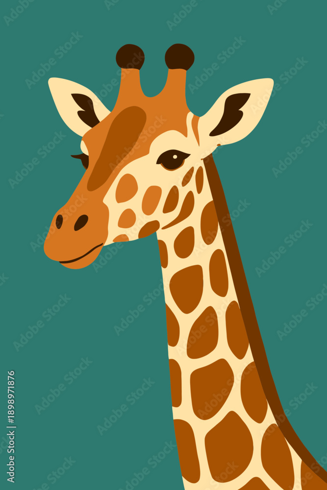 Fotografie Geometric Giraffe Neck Pattern Flat Vector