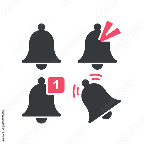 Notification bell icons representing alert and message