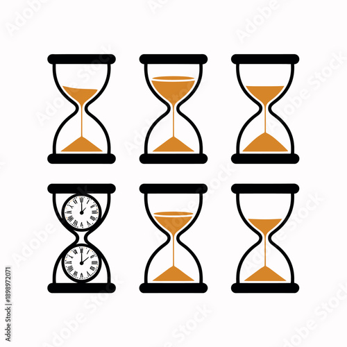 Hourglass icons showing time passing and countdown