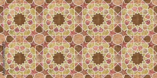 Long pattern morocco seamless marble texture pattern colorful Design Pattern traditional Arabic Islamic background mosque decoration element.