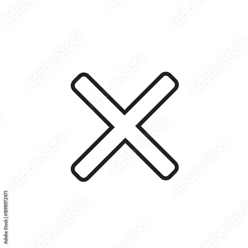 Minimalist white background with a bold black X symbol centered.